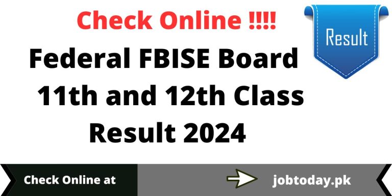 FBISE Result 2024 for HSSC Part 1 and Part 2