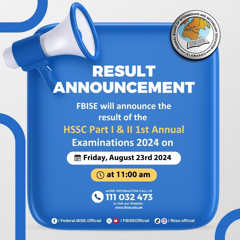 Federal Board FBISE Result 2024 for HSSC