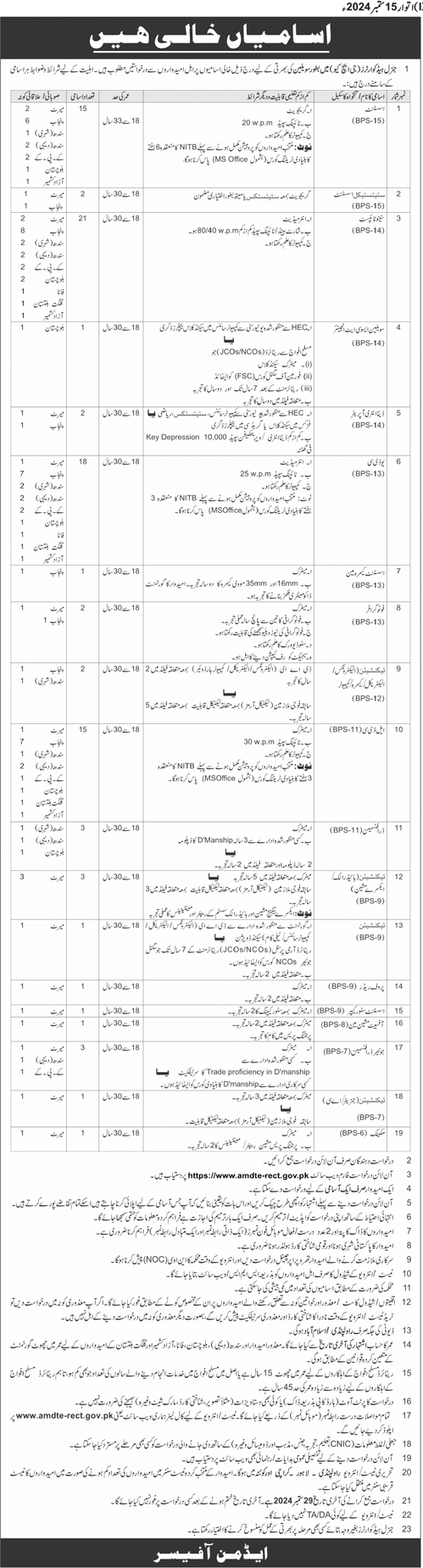 GHQ Rawalpindi Jobs Advertisement 2024 by Pakistan Army